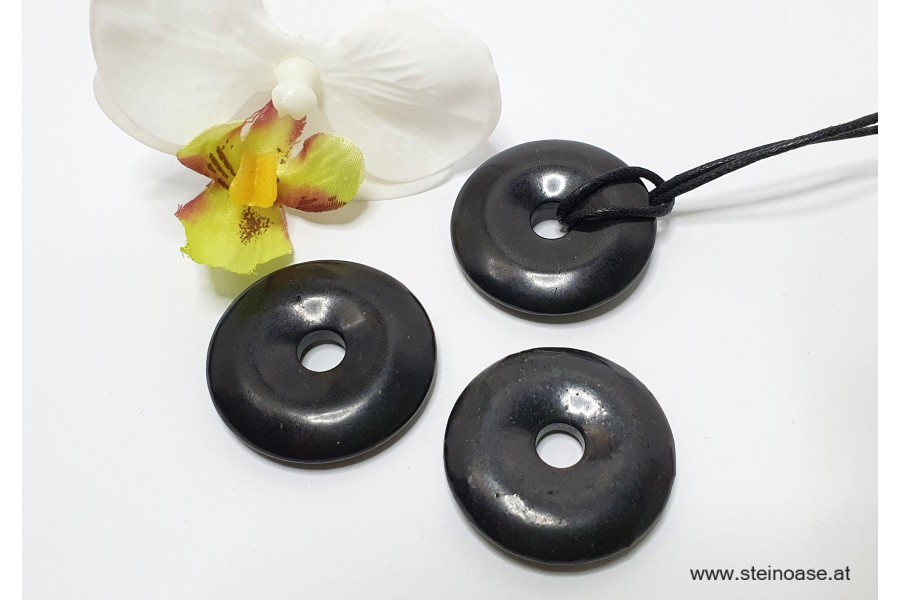 Schungit Anhänger Donut 30mm